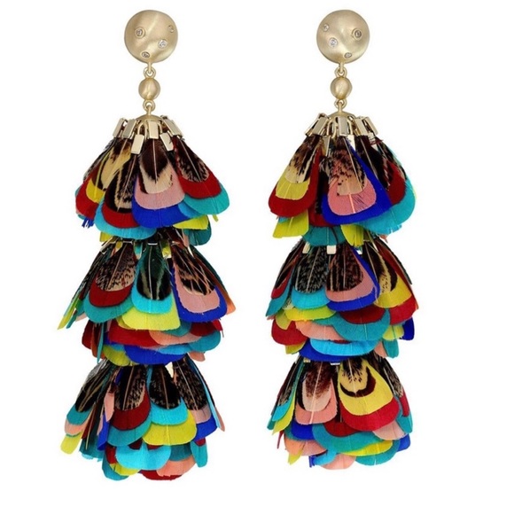 NWT Kendra Scott Lenni Feather Statement Earrings EXTREMELY RARE So Perfect! - Picture 10 of 10